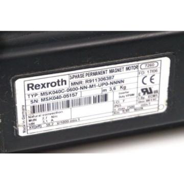 Origin REXROTH R911306387 PERMANENT MAGNET SERVO MOTOR MSK040C-0600-NN-M1-UP0-NNNN