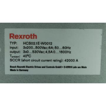 Rexroth Dutch India Indra Drive C/ Typ: HCS02.1E-W0012