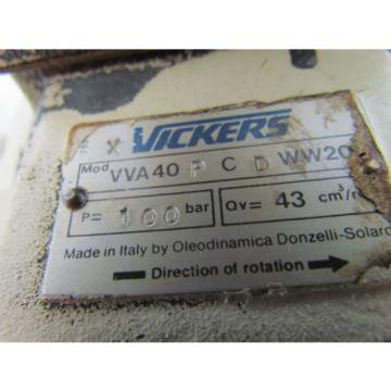 Vickers VVA40 P C D WW20 Variable Displacement Vane Hydraulic Pump