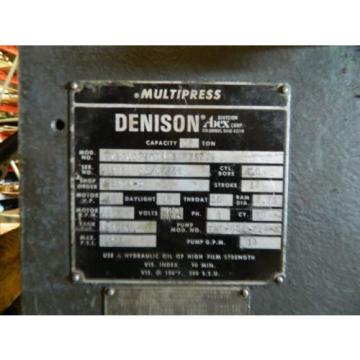 Denison 12-Ton C-Frame Hydraulic Press, Multipress, 12#034; Str, 10 HP, Used