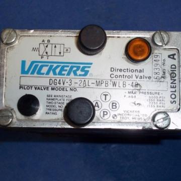 VICKERS 110/120V 54/64A 5000 PSI HYDRAULIC PILOT VALVE, DG4V-3-2AL-MPB-WLB-40