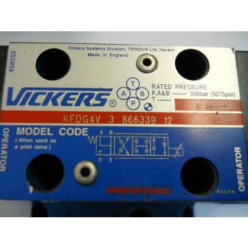 VICKERS KFDG5V 7 2C200N X VM U1 H1 12 HYDRAULIC CONTROL SOLENOID VALVE  NOS