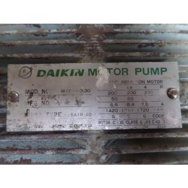 MORI SEIKI DAIKIN MOTOR M15A1-3-30 PUMP V15 A1R-40 MORI SEIKI SL-5 LOT#1977M #4 image