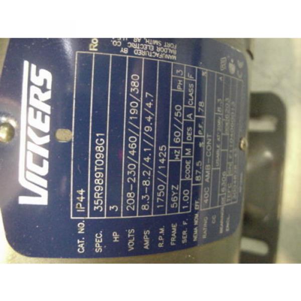 Origin Baldor Vickers IP44 pump motor 3hp 1725rpm 3ph 208-230/460v 35R989T098G1 #2 image