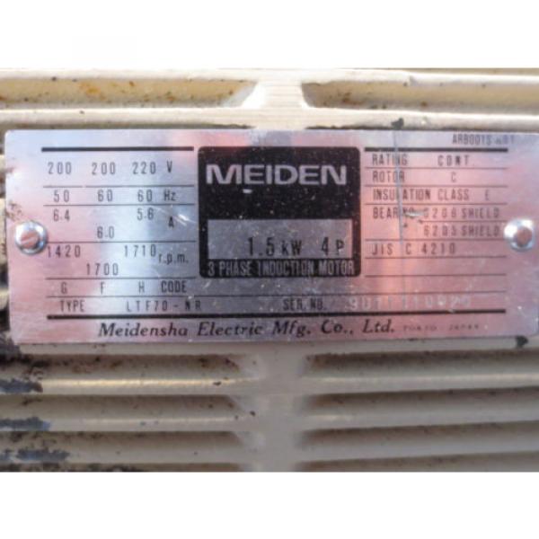 MEIDENSHA MEIDEN MOTOR LTF70-NR NACHI PUMP UPV-1A-16N0-15-4-2477A V15AIR-95 #2 image