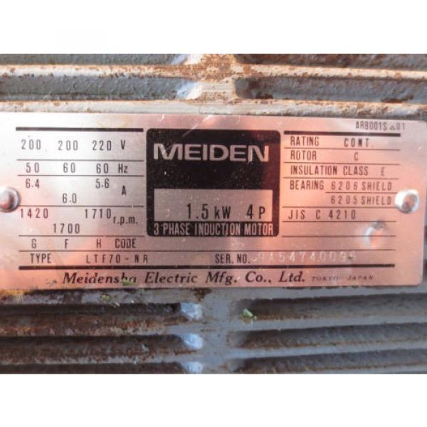 MEIDENSHA MEDEN MOTOR LTF70-NR NACHI PUMP VDR-1B-1A2-11 UVD-1A-A2-15-4-13 #2 image