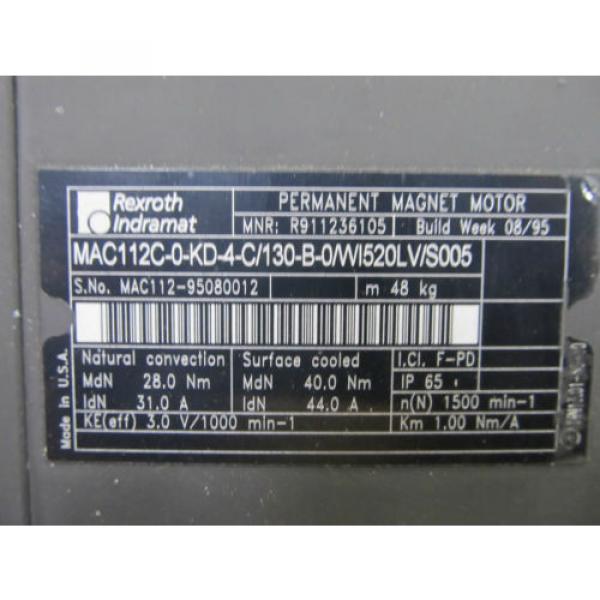 REXROTH MAC112C-0-KD-4-C/130-B-0/WI520LV/S005 SERVO MOTOR Origin IN THE BOX #2 image