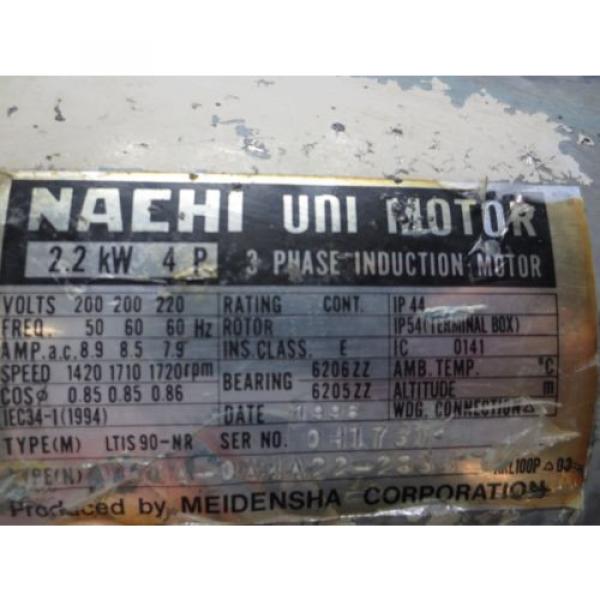 NACHI HYDRAULIC MOTOR PUMP LTIS90-NR PVS-1B-22N1-U-11 UPV-1A-22N1-22AG-4-4412B #3 image